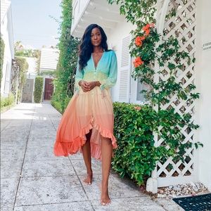 Vacay Paradise Gradient V-Neck Maxi Dress